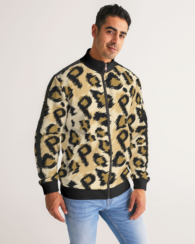 Phit Leopard print Men's Stripe-Sleeve Track Jacket