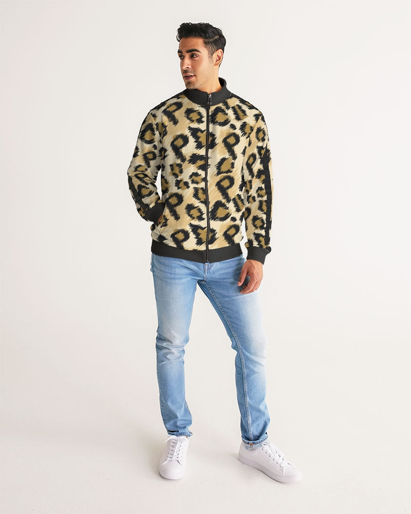 Phit Leopard print Men's Stripe-Sleeve Track Jacket